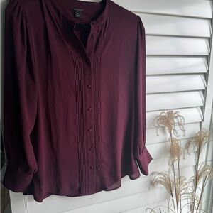 Ann Taylor Deep Burgundy Blouse